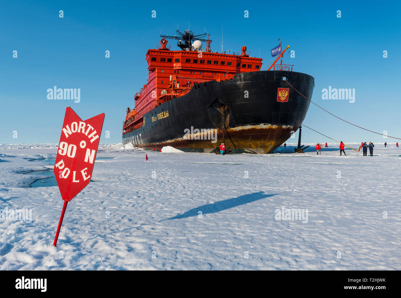 Eisbrecher "50 Jahre Sieg" am Nordpol, Arktis Stockfoto
