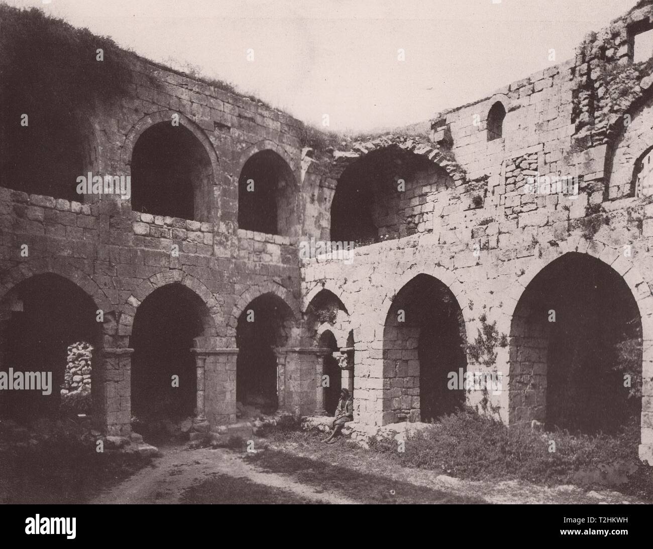 Jerusalem - Innenraum von St. John's Hospital; den Innenhof Stockfoto