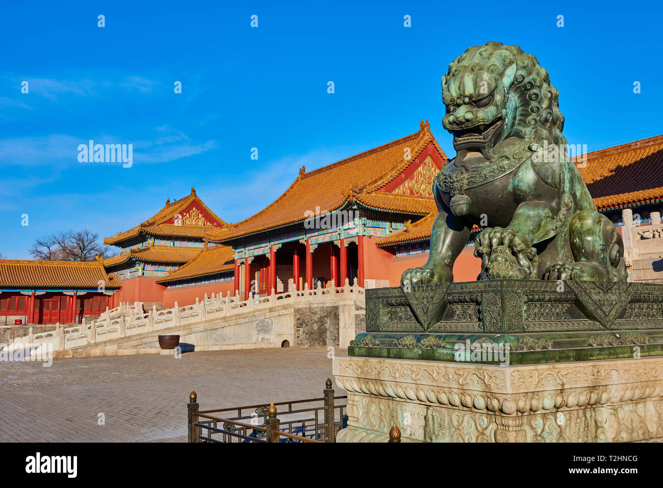 Tor der Höchsten Harmonie, Verbotene Stadt, Beijing, China, Ostasien Stockfoto