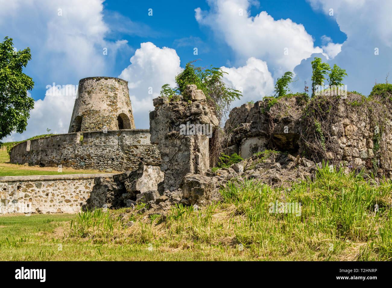 Ruinen von Rost Op Twist Sugar Mill Plantage, St. Croix, US Virgin Islands, Karibik Stockfoto