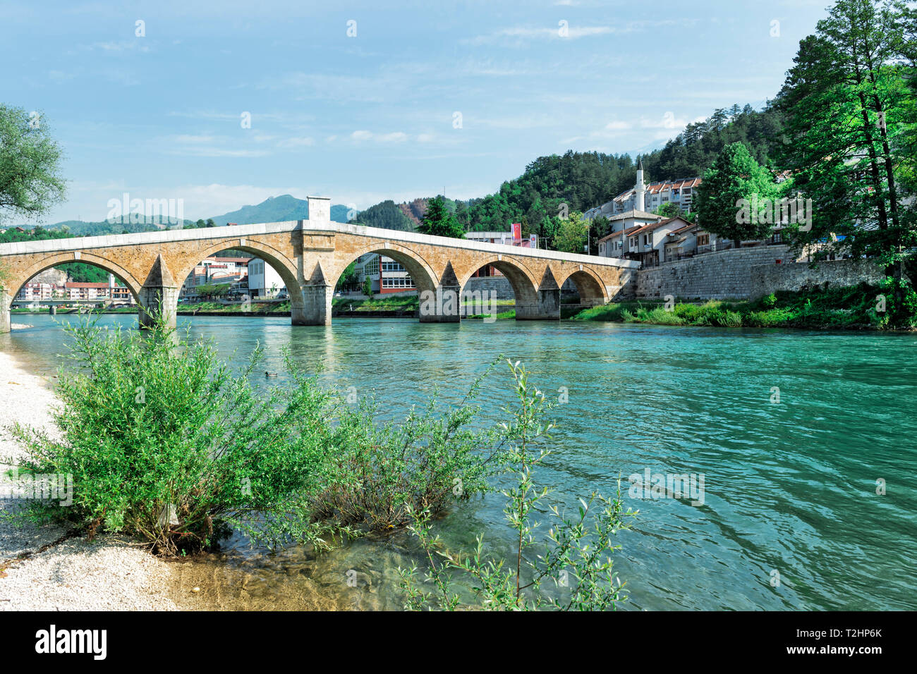 Osmanische Brücke in Konjic, Bosnien und Herzegowina, Europa Stockfoto