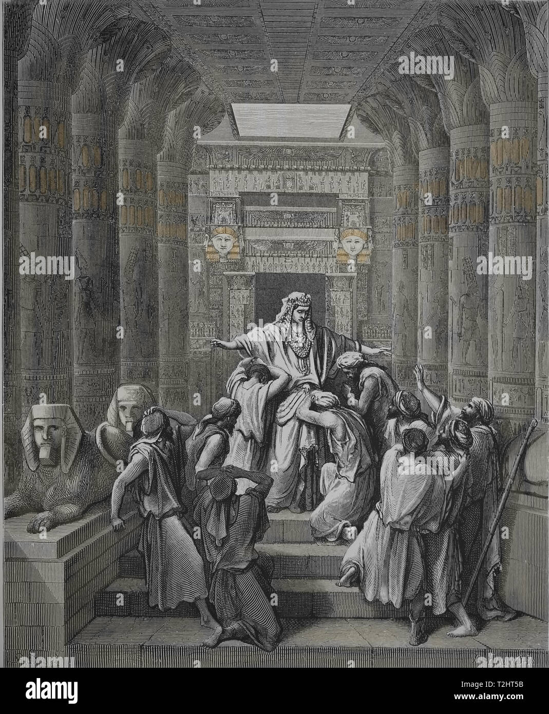 Joseph offenbart sich seine Brüder. Die Bibel. Buch der Genesis. Kupferstich von Gustave DorŽ, 1866. Stockfoto