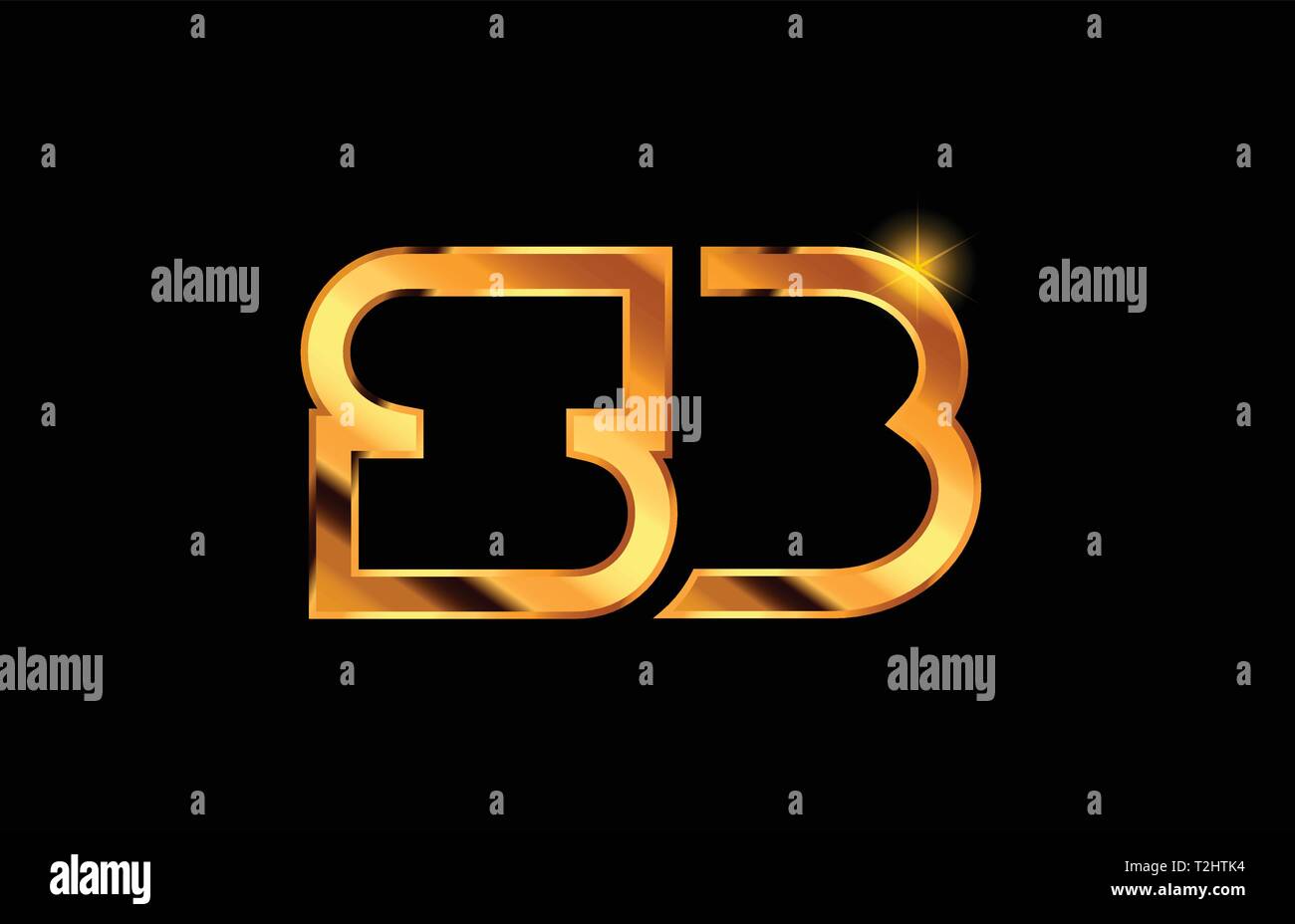 Gold Metall Buchstaben logo Kombination sb s b Design geeignet für ein Unternehmen oder ein Geschäft Stock Vektor