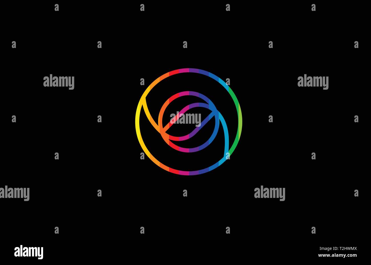 Regenbogen Farbe farbig bunt Anzahl 0 0 Logo Design geeignet für ein Unternehmen oder ein Geschäft Stock Vektor