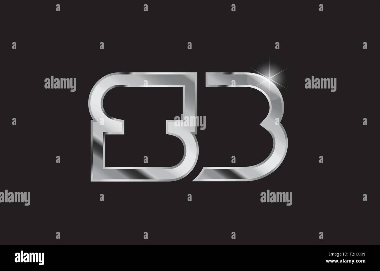 Silber metall Buchstaben logo Kombination sb s b Design geeignet für ein Unternehmen oder ein Geschäft Stock Vektor