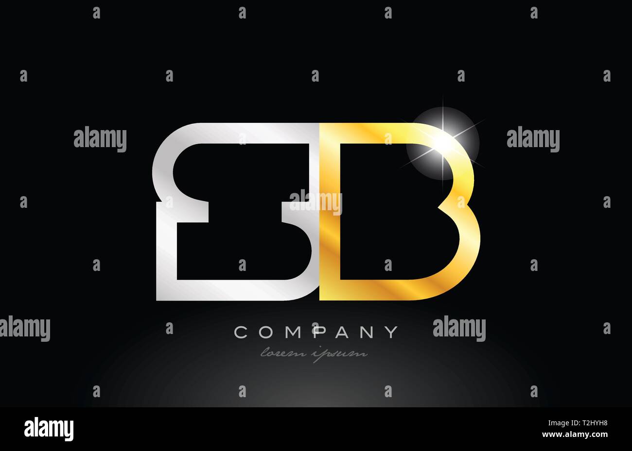 Gold Silber Buchstaben logo Kombination sb s b Design geeignet für ein Unternehmen oder ein Geschäft Stock Vektor