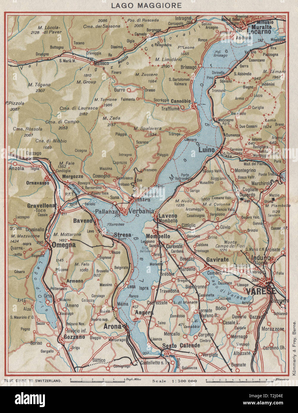 See Lago Maggiore. Varese Locarno Arona Omegna Luino. Vintage Karte