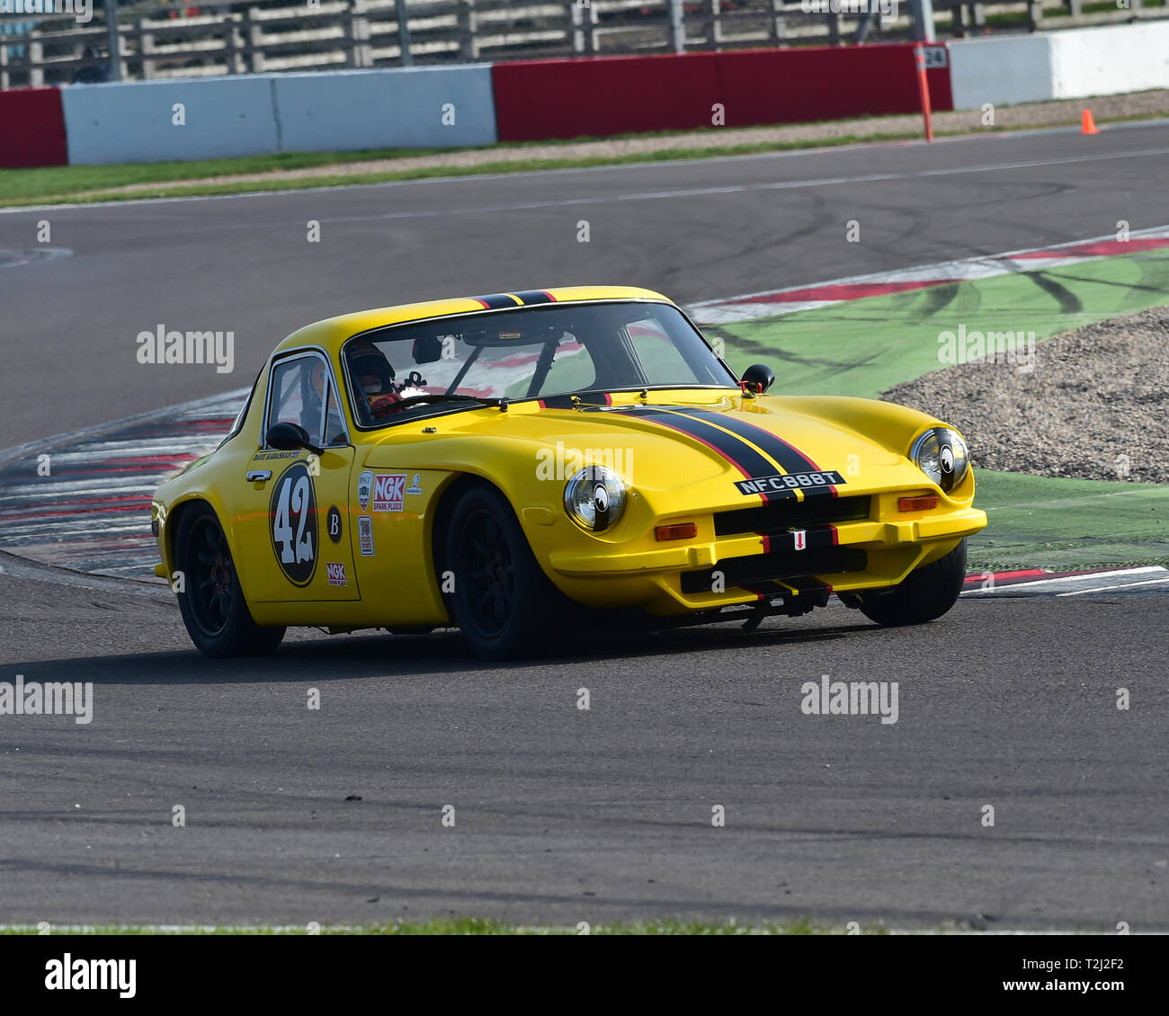 Dave Karaskas, TVR 3000M, 70er Sport Straße Meisterschaft, HSCC, Öffner, Samstag, den 30. März 2019, Donington Park, Rundstrecke, CJM Photograp Stockfoto