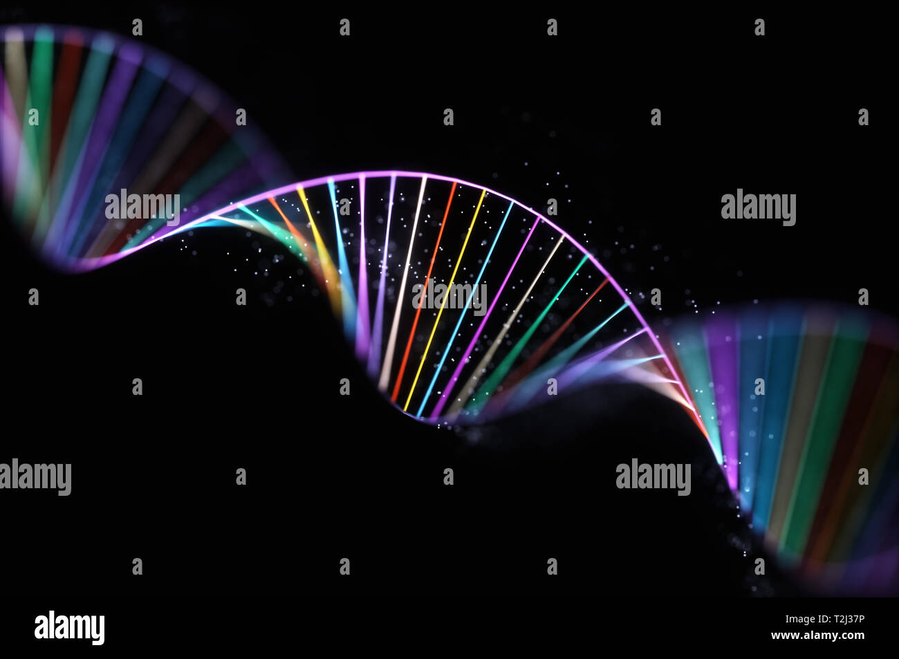 Bild von den genetischen Code der DNA. Konzept Bild für den Einsatz als Hintergrund. Farbige 3D-Darstellung. Stockfoto