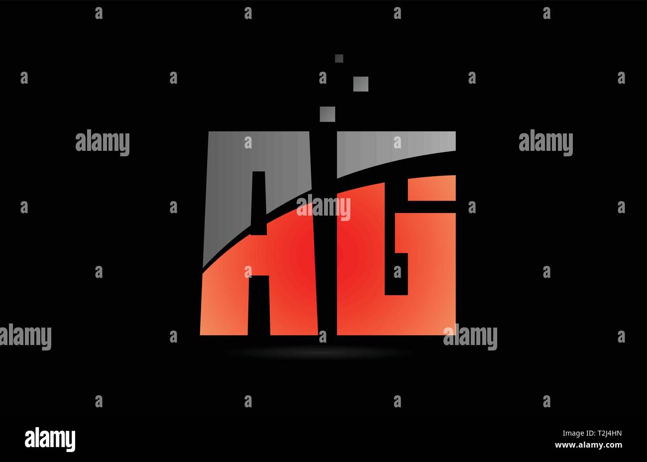 Orange grau auf schwarzem Hintergrund Buchstaben AG EIN G logo Kombination design geeignet für ein Unternehmen oder ein Geschäft Stock Vektor