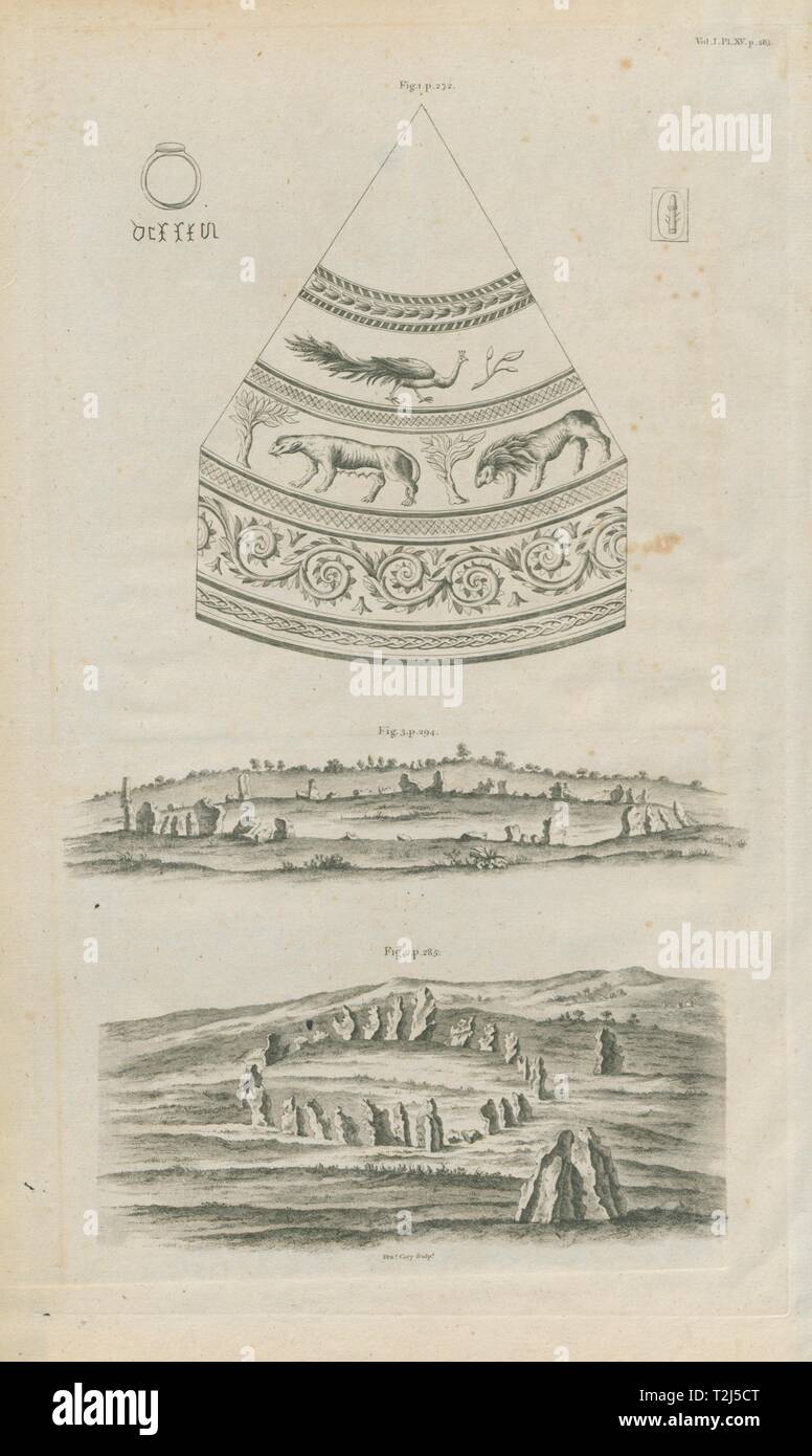 Rollright Stones, Long Compton. Jungsteinzeit Bronzezeit Megalithen. Oxfordshire 1789 Stockfoto