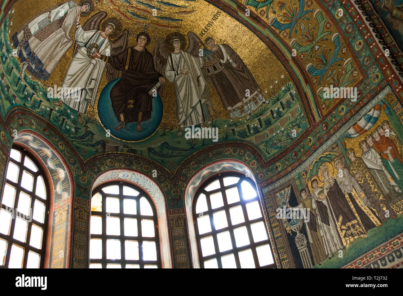 Ravenna, Italien. Basilika von San Vitale Innenraum Stockfoto