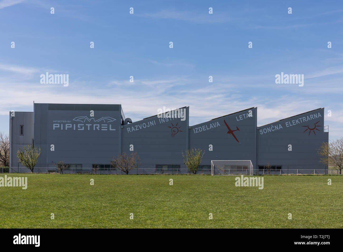 Licht Flugzeughersteller Pipistrel Hauptsitz in Ajdovscina, Slowenien Stockfoto
