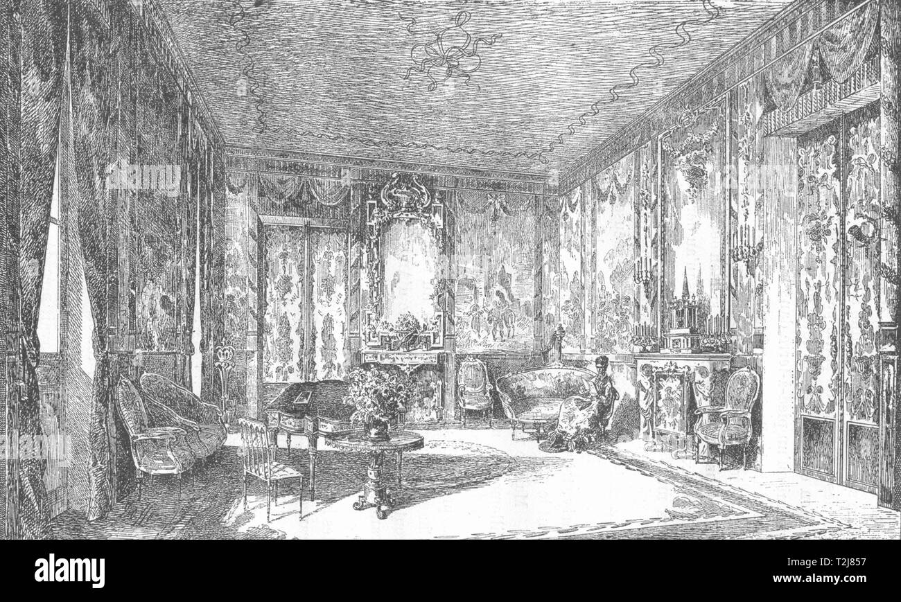 BOUCHES-DU-RHÔNE. Le Grand Salon du Verduron 1880 alte antike Bild drucken Stockfoto