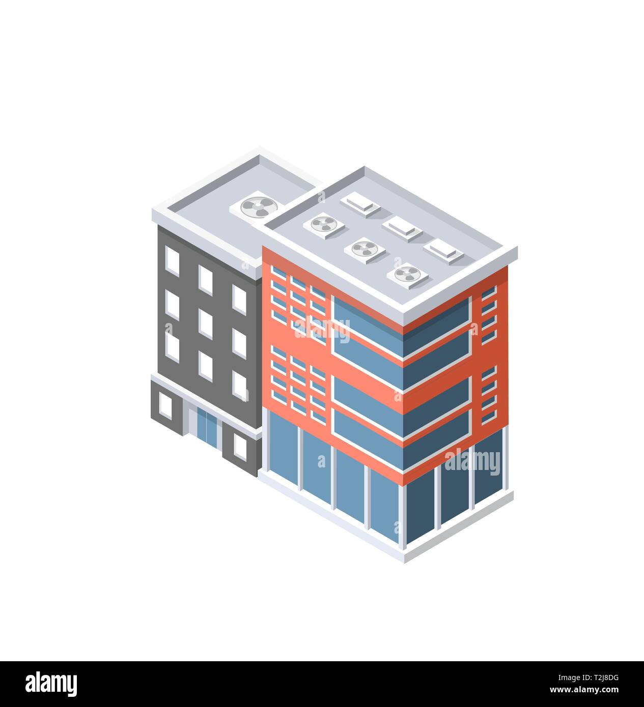 Die Smart Building home Architektur ist eine Idee der Technologie Business Equipment Flat Style urban isometrische Darstellung Stock Vektor