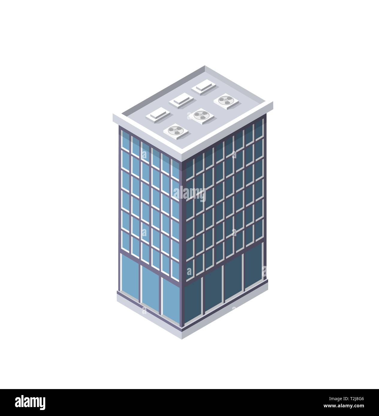 Die Intelligenz Gebäude Hochhaus Architektur ist eine Idee der Technologie Business Equipment Flat Style urban isometrische Darstellung Stock Vektor
