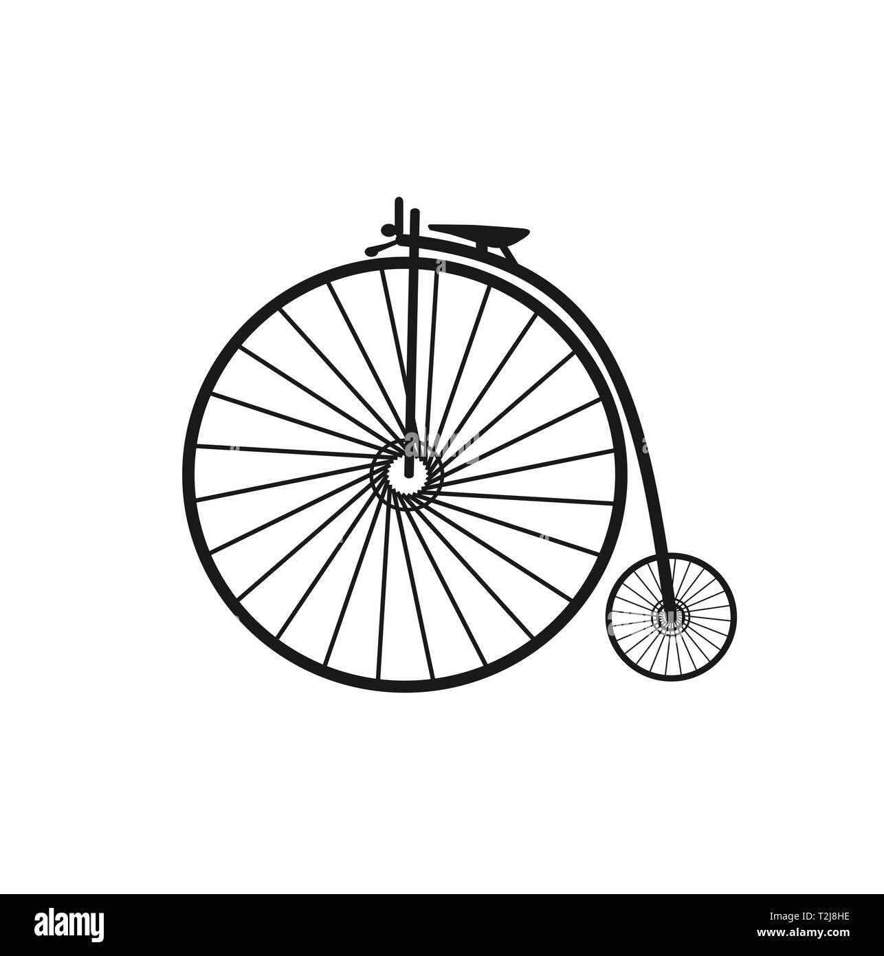 Retro Fahrrad Dreirad Fahrzeuge Silhouette städtische Infrastruktur ohne Schatten ausschneiden Stock Vektor