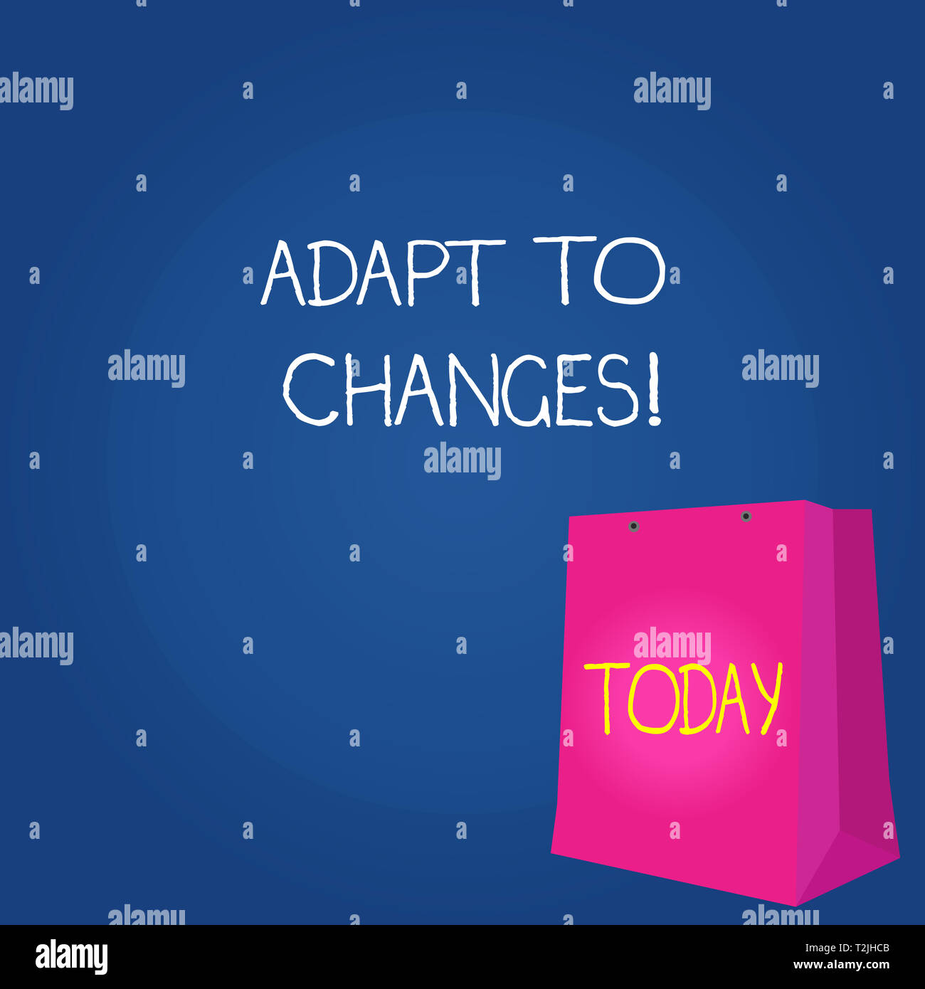 Text Zeichen, die Anpassung an Veränderungen. Business foto Präsentation ändern Sie ihr Verhalten, um es erfolgreich Farbe Geschenkbeutel mit Gestanzten Fei Stockfoto