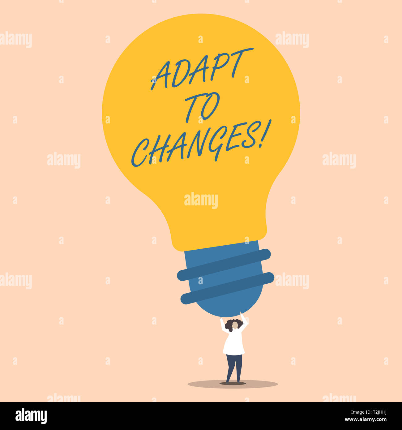 Wort schreiben Text der Anpassung an Veränderungen. Business foto Präsentation ändern Sie ihr Verhalten, um es erfolgreich Person stehen und Heben Stockfoto