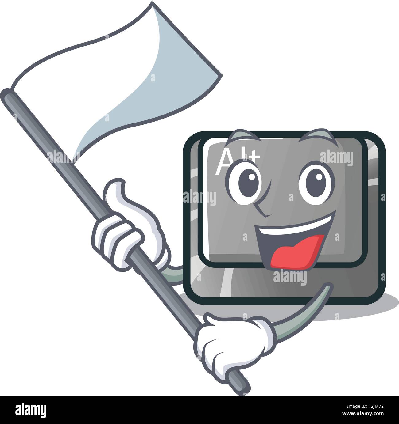 Mit Flagge cartoon alt-Taste auf dem Tisch Vector Illustration Stock Vektor