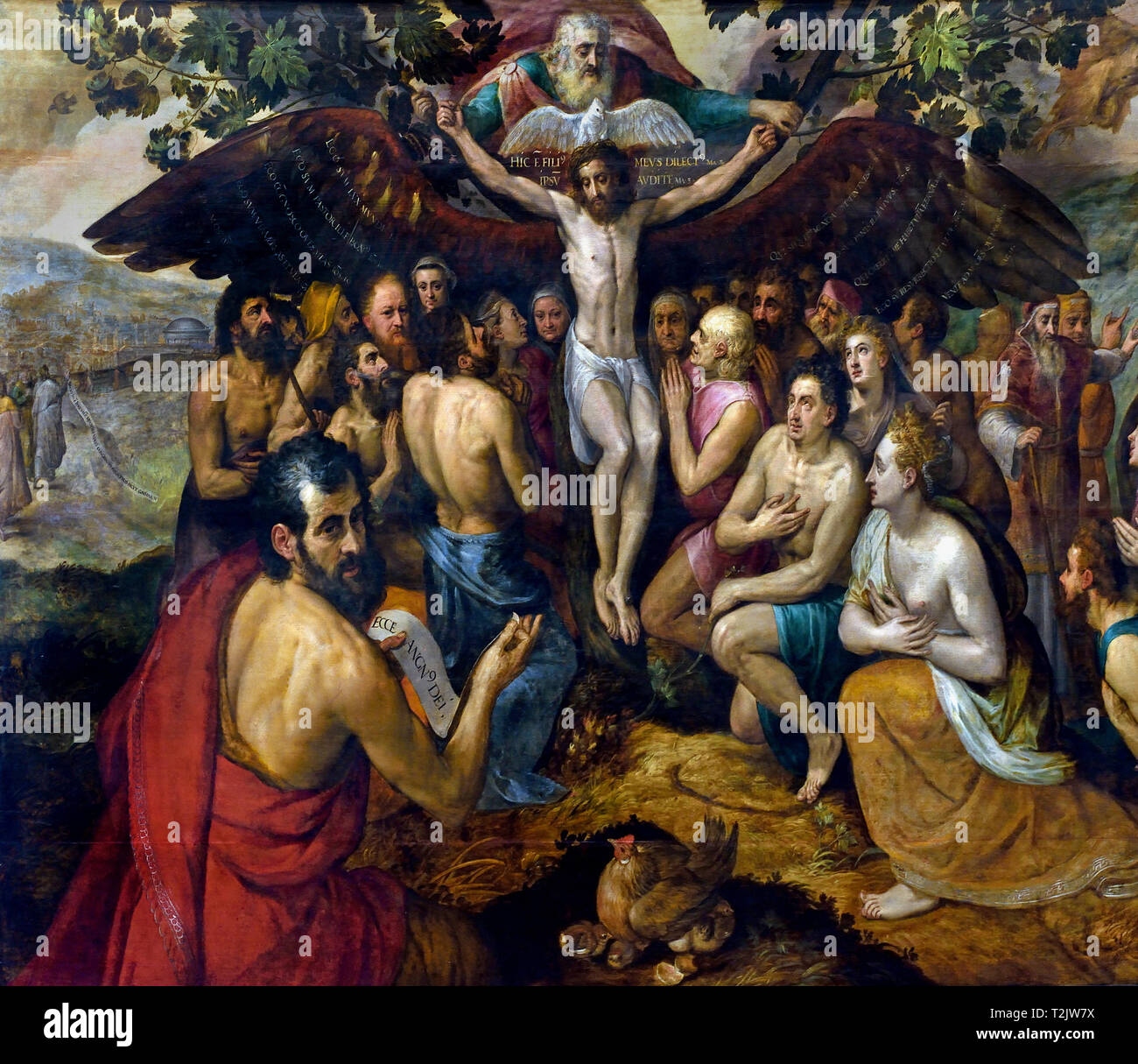 Das Opfer Jesu Christi, des Sohnes Gottes, zusammen und zum Schutz der Menschlichkeit 1562 Frans Floris (1519/1520-1570), belgische Flandern, Belgien Stockfoto