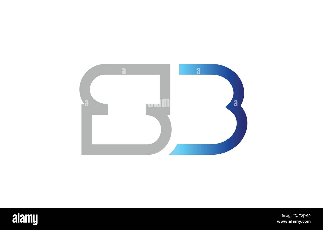 Blau Grau Buchstaben logo Kombination sb s b Design geeignet für ein Unternehmen oder ein Geschäft Stock Vektor