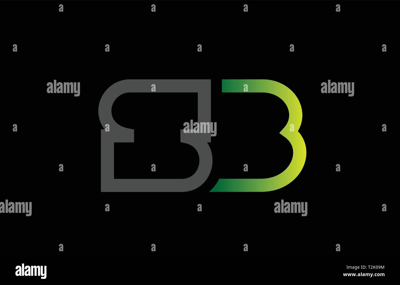 Grün Schwarz Grau Buchstaben logo Kombination sb s b Design geeignet für ein Unternehmen oder ein Geschäft Stock Vektor