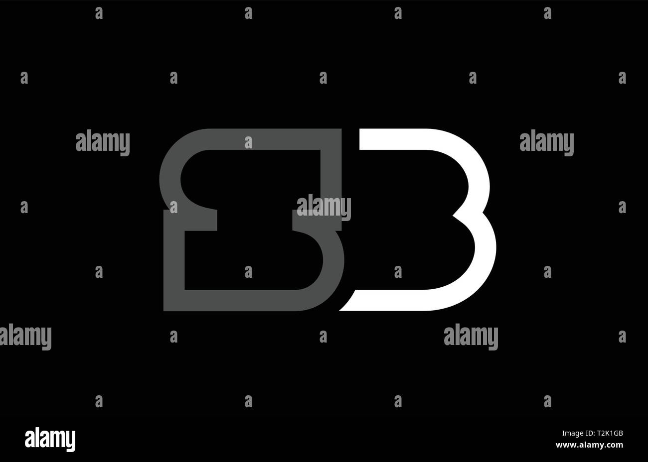 Weiß schwarz grau Buchstaben logo Kombination sb s b Design geeignet für ein Unternehmen oder ein Geschäft Stock Vektor