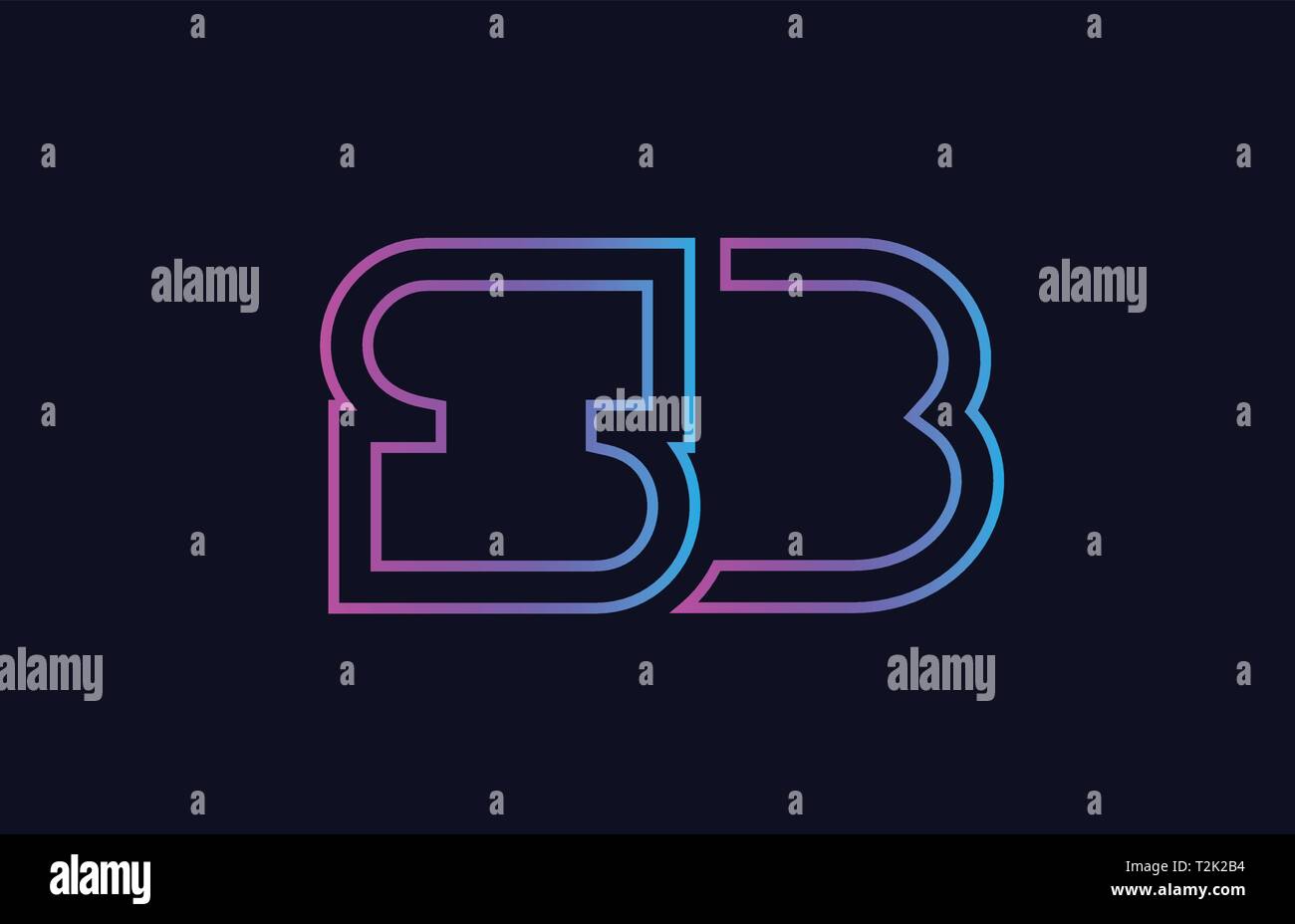 Blau Rosa Buchstaben logo Kombination sb s b Design geeignet für ein Unternehmen oder ein Geschäft Stock Vektor