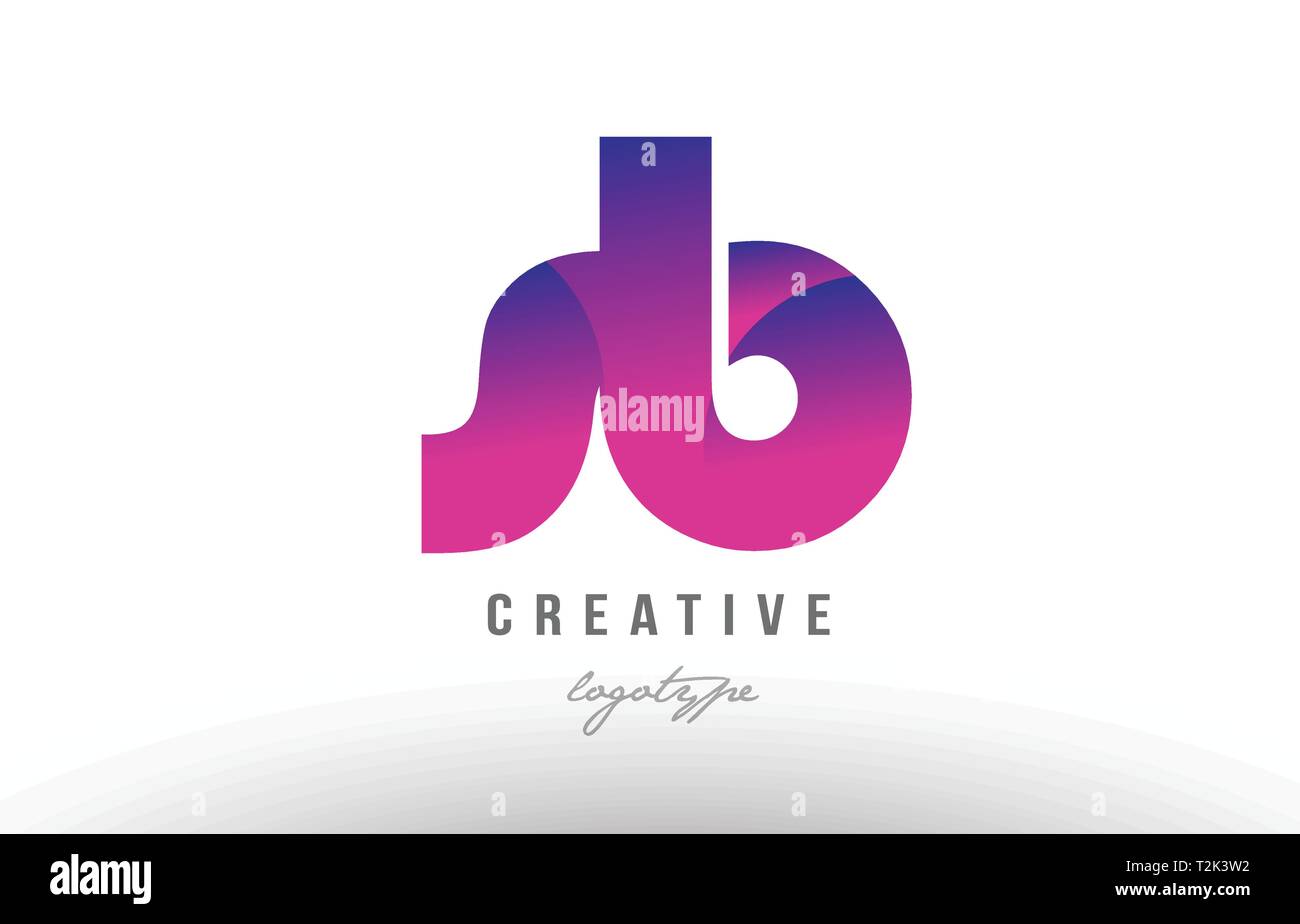 Design von Buchstaben logo Kombination sb s b mit rosa Farbverlauf Farbe für ein Unternehmen oder ein Geschäft Stock Vektor