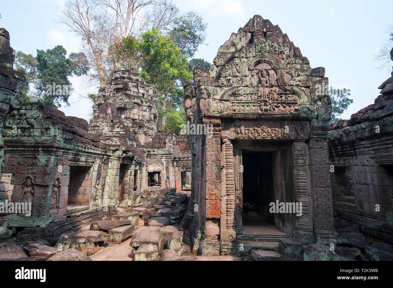 Kambodscha: Angkor Wat ist eine Tempelanlage in Kambodscha und eines der größten religiösen Bauwerke der Welt, auf einer Website messen 162,6 Hektar (1,62 Stockfoto