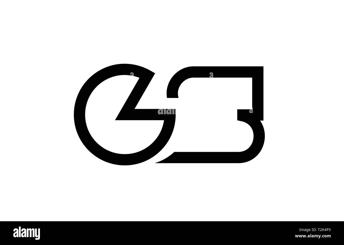 Schwarze und weiße Buchstaben logo Kombination gs g s Design geeignet für ein Unternehmen oder ein Geschäft Stock Vektor