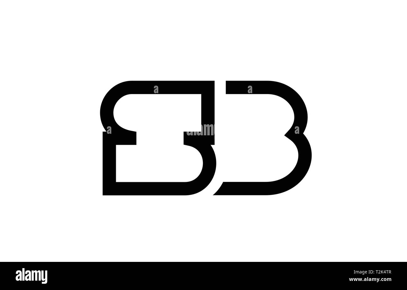 Schwarze und weiße Buchstaben logo Kombination sb s b Design geeignet für ein Unternehmen oder ein Geschäft Stock Vektor