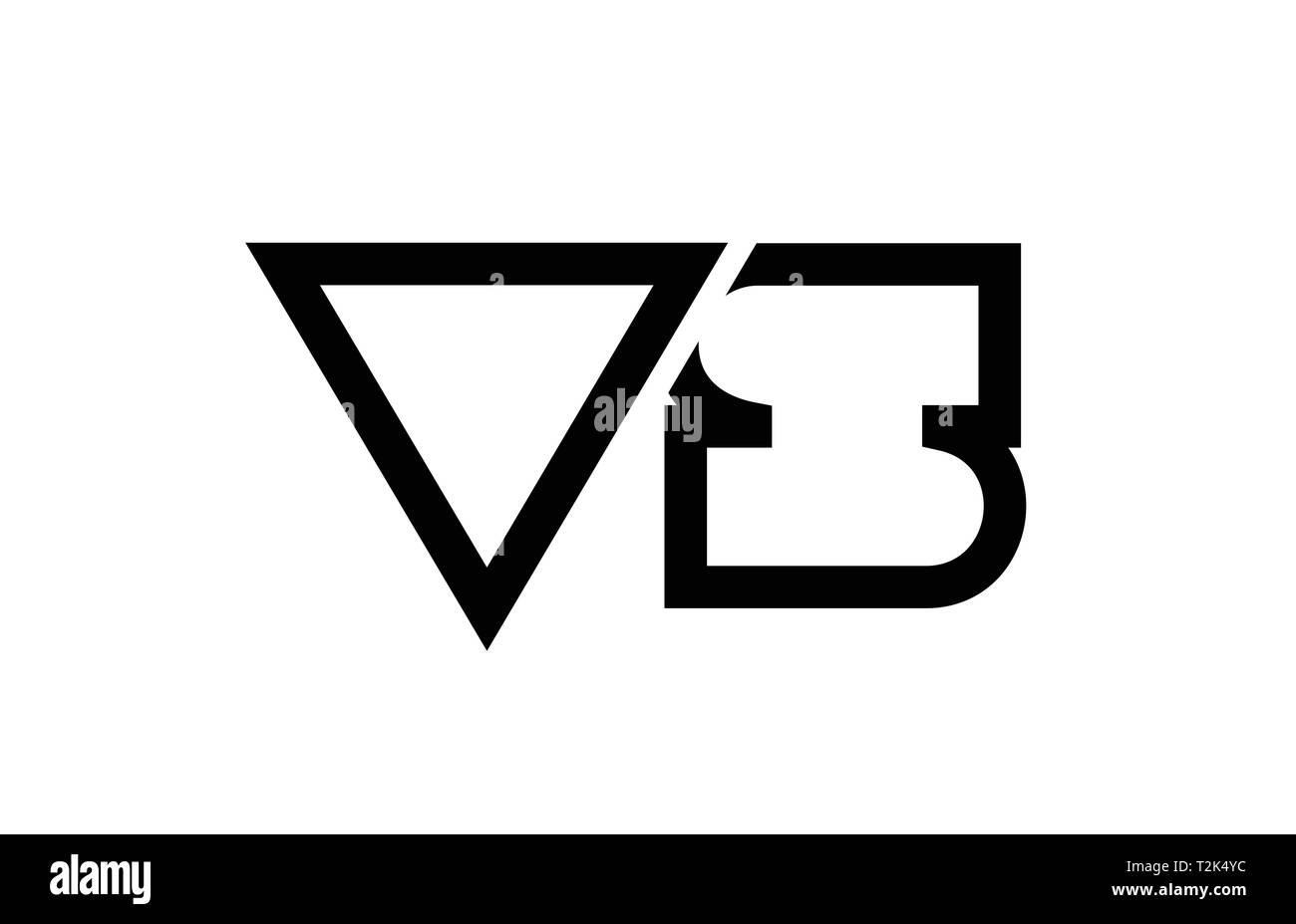 Schwarze und weiße Buchstaben logo Kombination vs v s Design geeignet für ein Unternehmen oder ein Geschäft Stock Vektor
