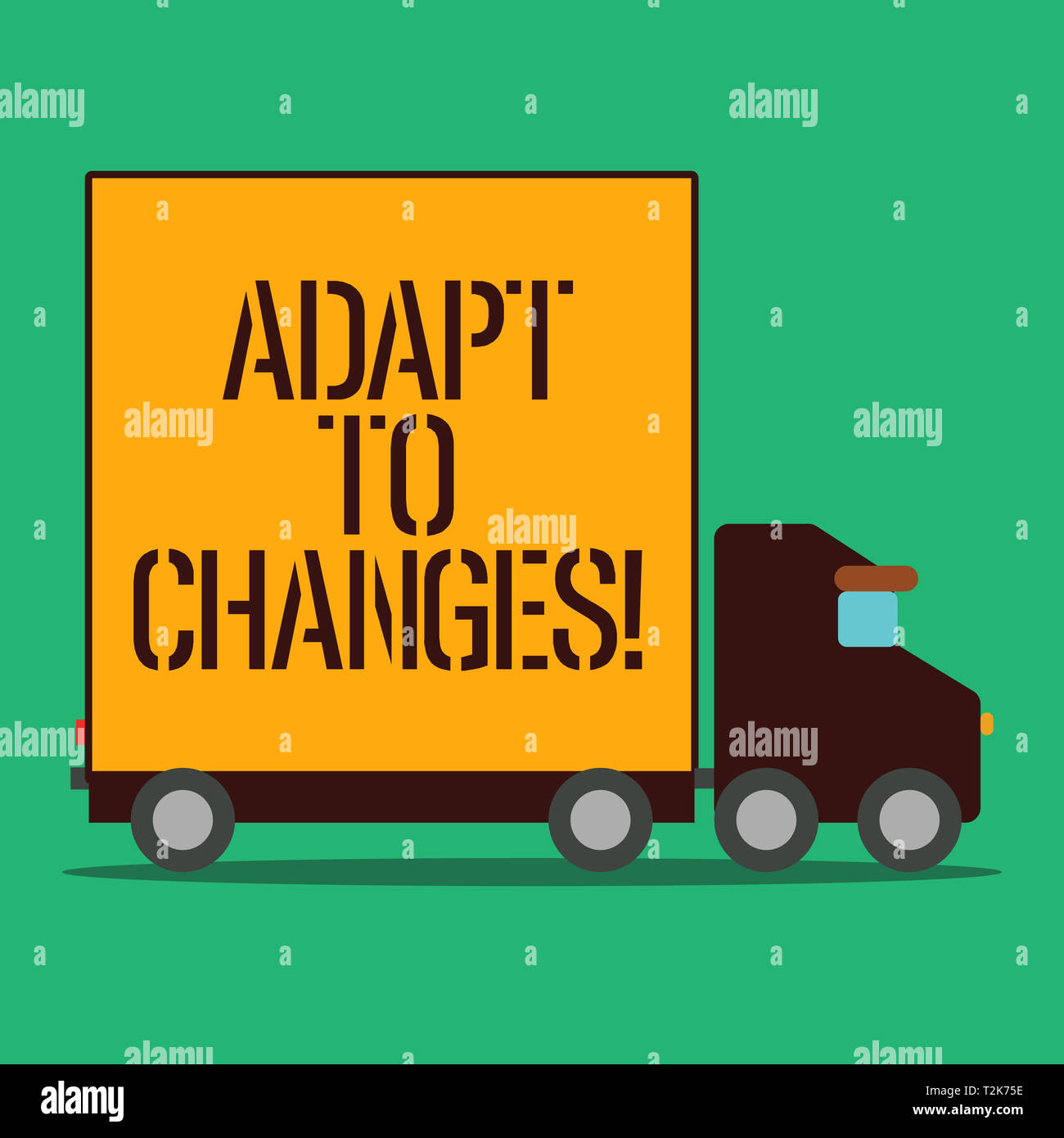 Text Zeichen, die Anpassung an Veränderungen. Business foto Präsentation ändern Sie ihr Verhalten, um es erfolgreich Lieferung Lkw Lkw mit leeren Stockfoto