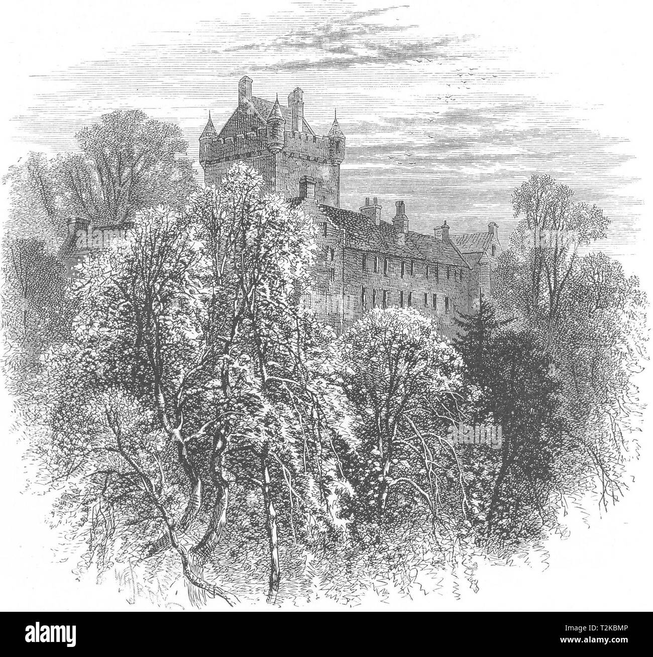 Schottland. Das zentrale Hochland. Cawdor Castle c 1886 alte antike Bild drucken Stockfoto