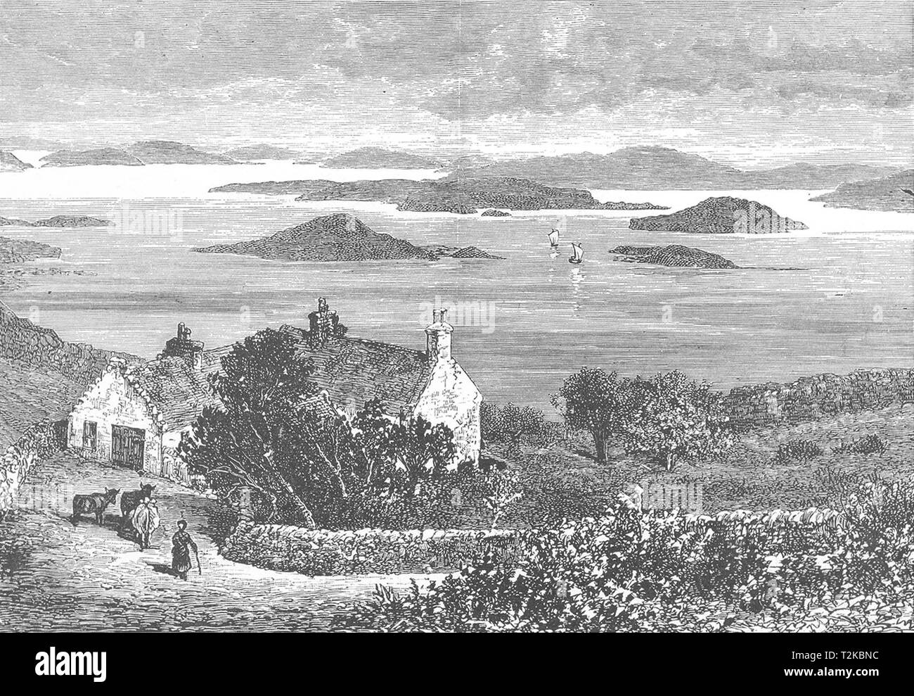 Schottland. Badgall Bay, Eddrachilis; An der westlichen Küste c 1886 alte Drucken Stockfoto
