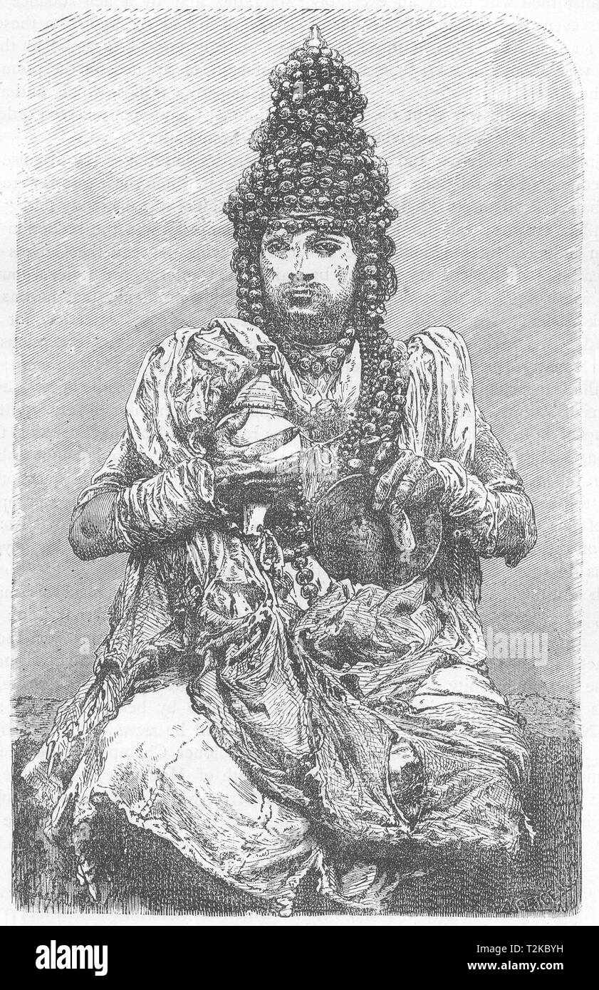 Indien. Indischer Fakir c 1880 alte antike vintage Bild drucken Stockfoto