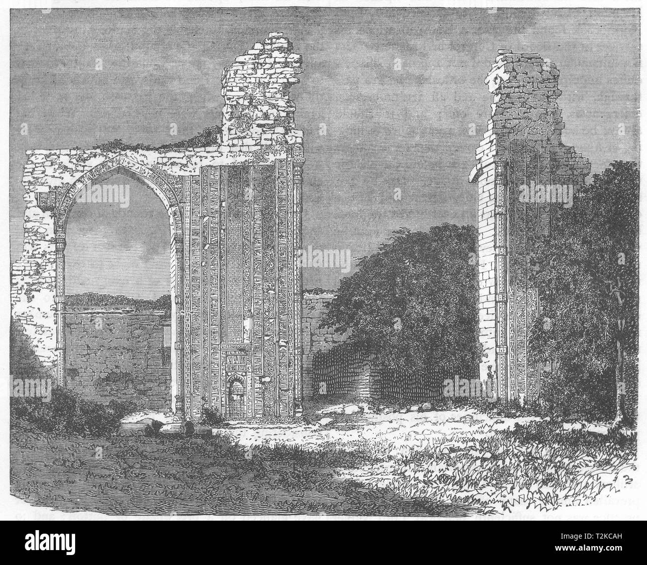 Indien. Blick auf die Moschee des Kaisers Altamsh, in der Nähe von Delhi c 1880 alte Drucken Stockfoto