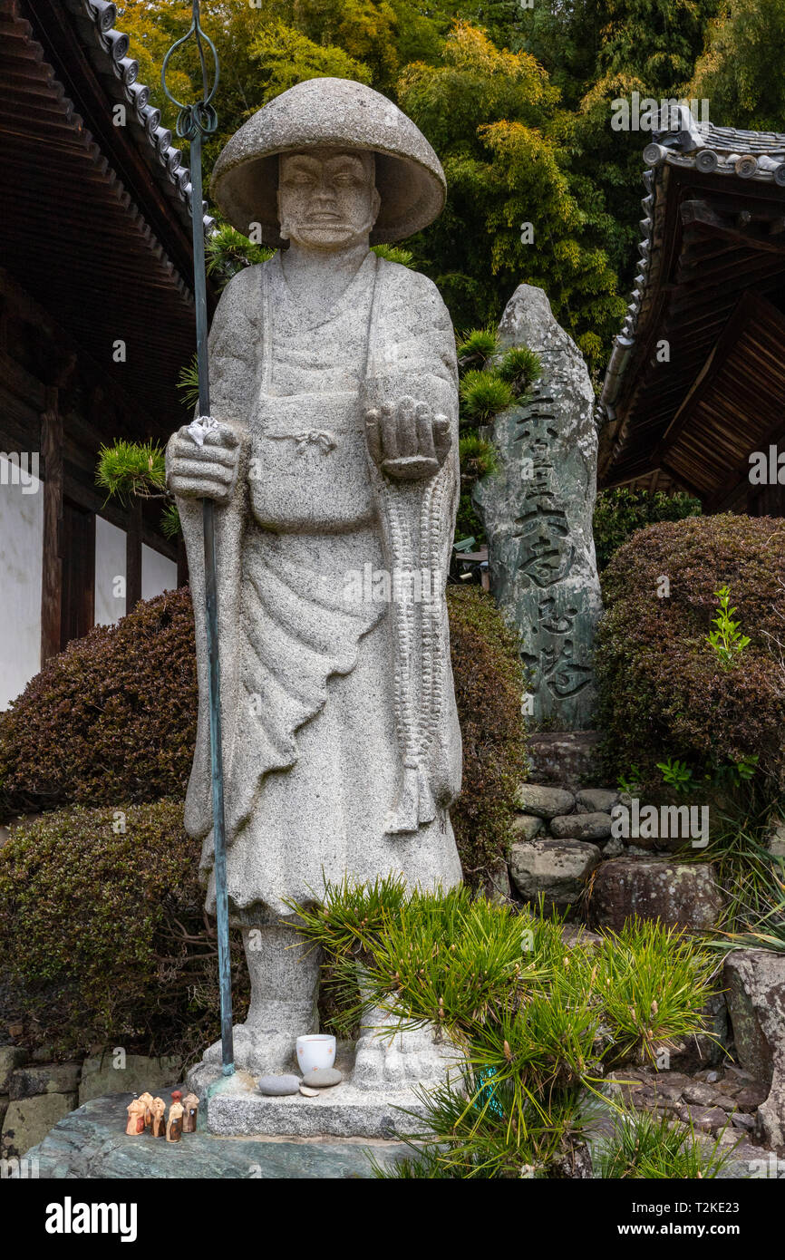 Kukai, auch posthum als Kobo Daishi bekannt war ein japanischer buddhistischer Mönch, Gelehrter, Dichter, Beamter, und Reisenden, die esoterische Shing gegründet Stockfoto