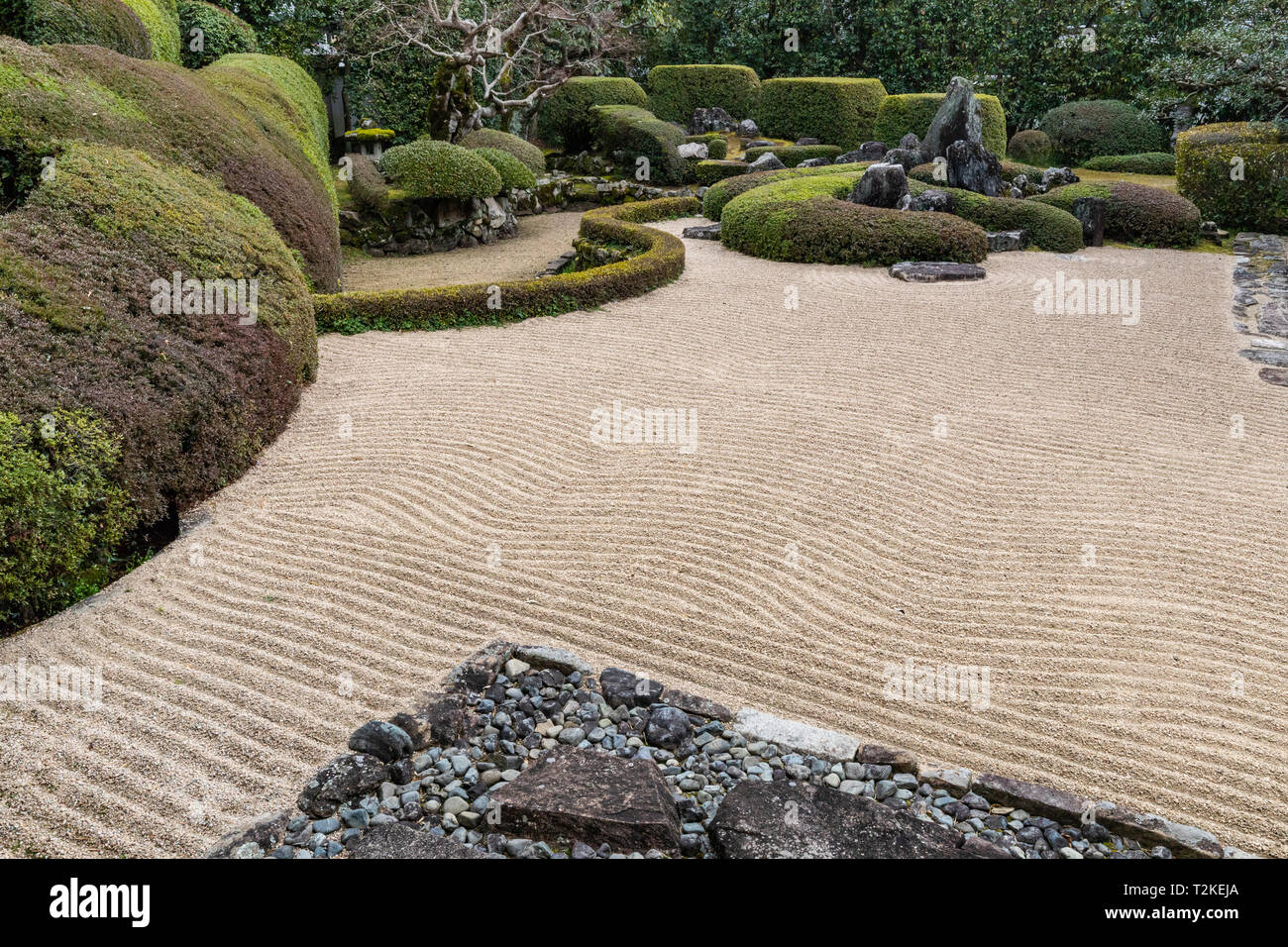 Raikyu-ji Temple Garden an tenchu-zan Ankoku Raikyu-ji - Wenn der Gouverneur der Region starb, wurde er in die Post gelang es durch seinen Sohn Kobori Enshu wer ich Stockfoto