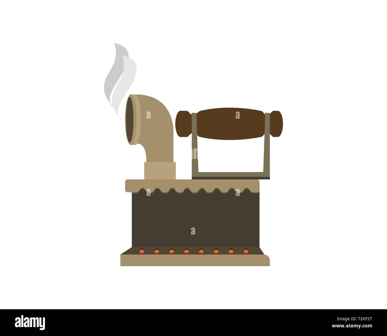 Eisen vintage bügeln Seite anzeigen. Vector Illustration Stock Vektor