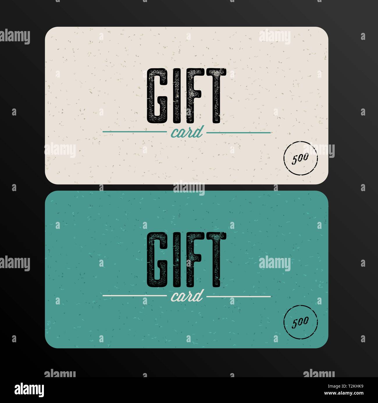 Vector Retro Geschenkkarte teal Vorlage Stock Vektor
