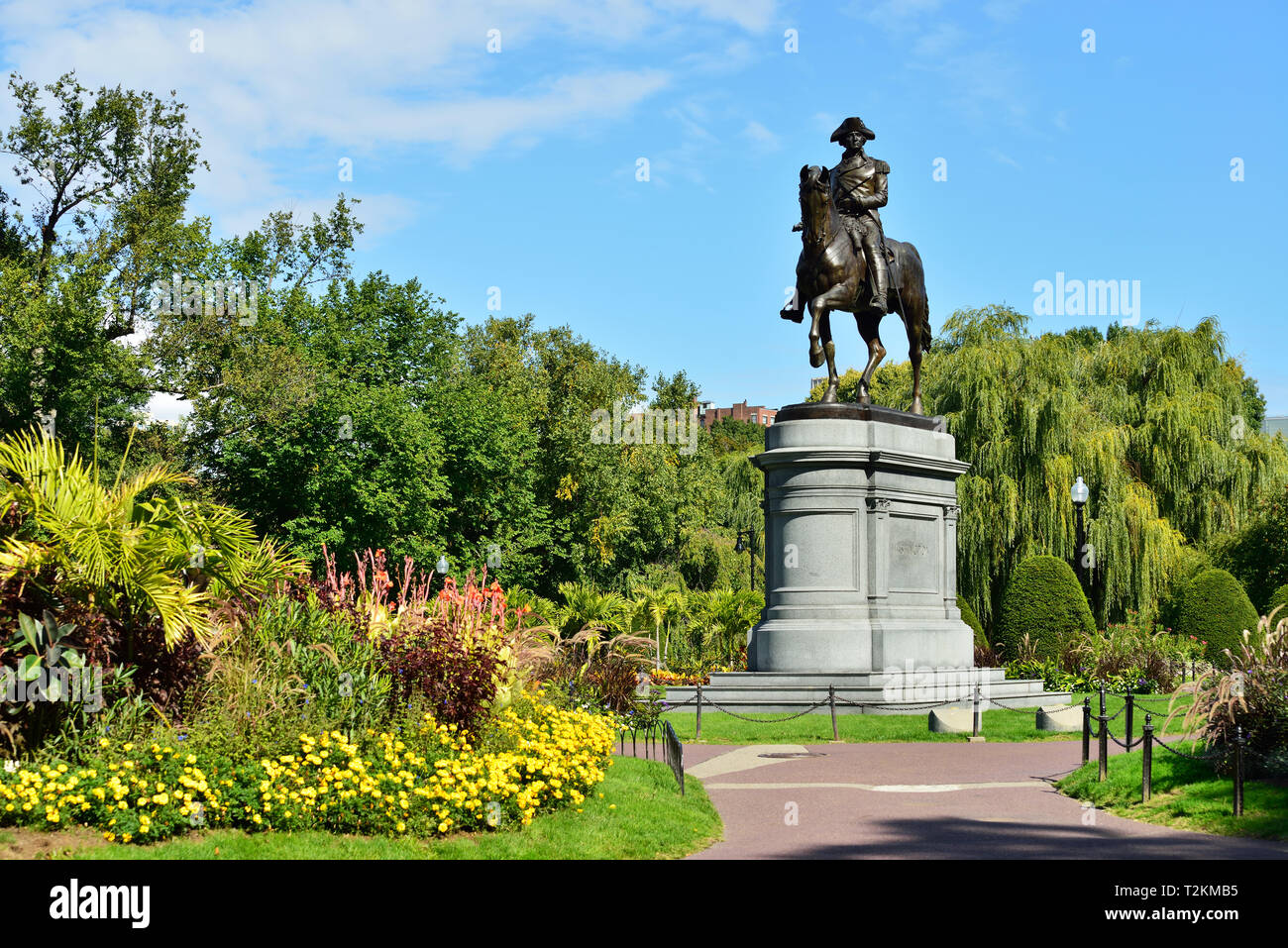 Boston Public Garden im Herbst Stockfoto