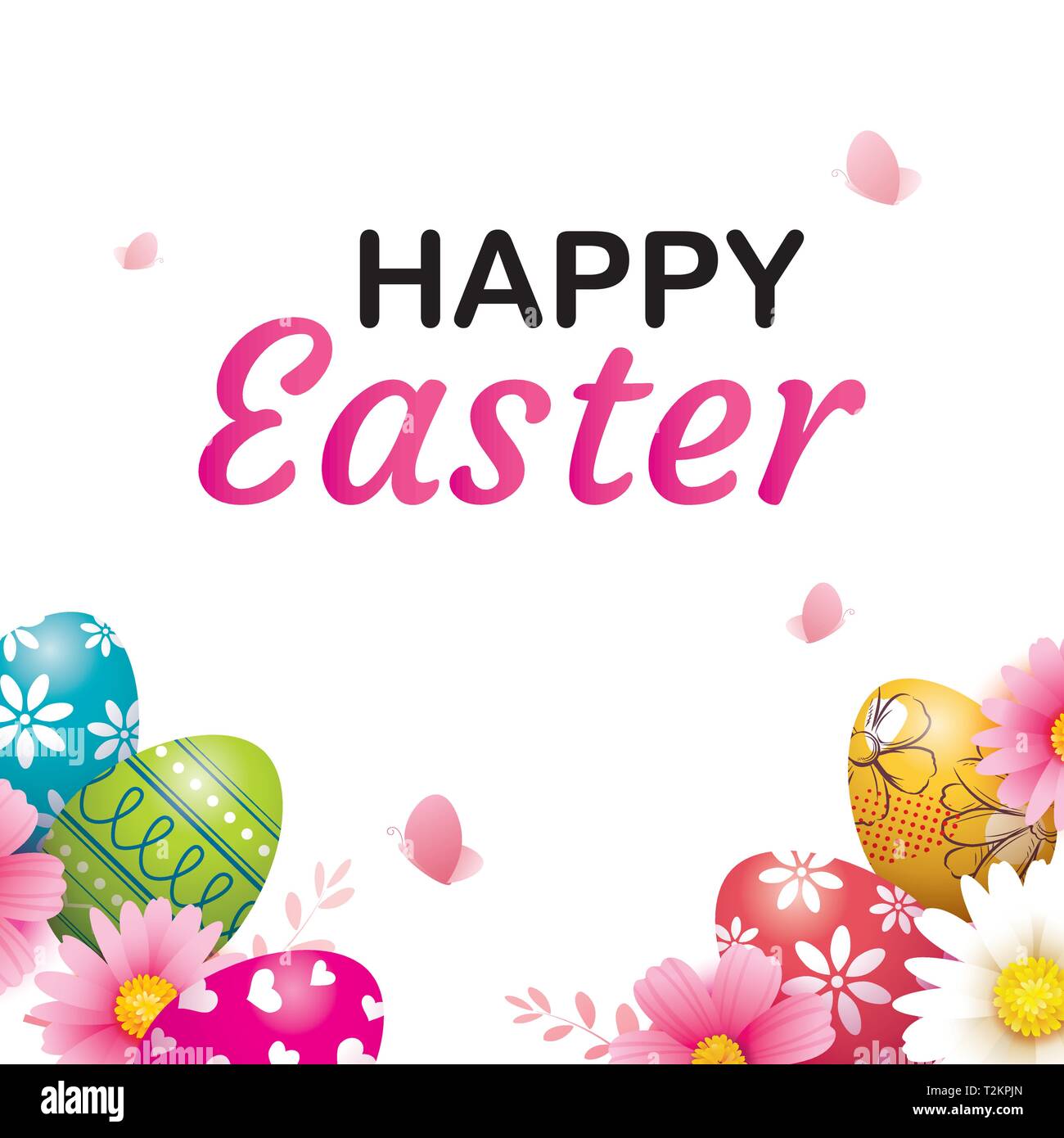 Happy Easter egg Grußkarte Hintergrund Vorlage. zur Einladung, ad, Wallpaper, Flyer, Poster, Broschüre verwendet werden können. Stock Vektor