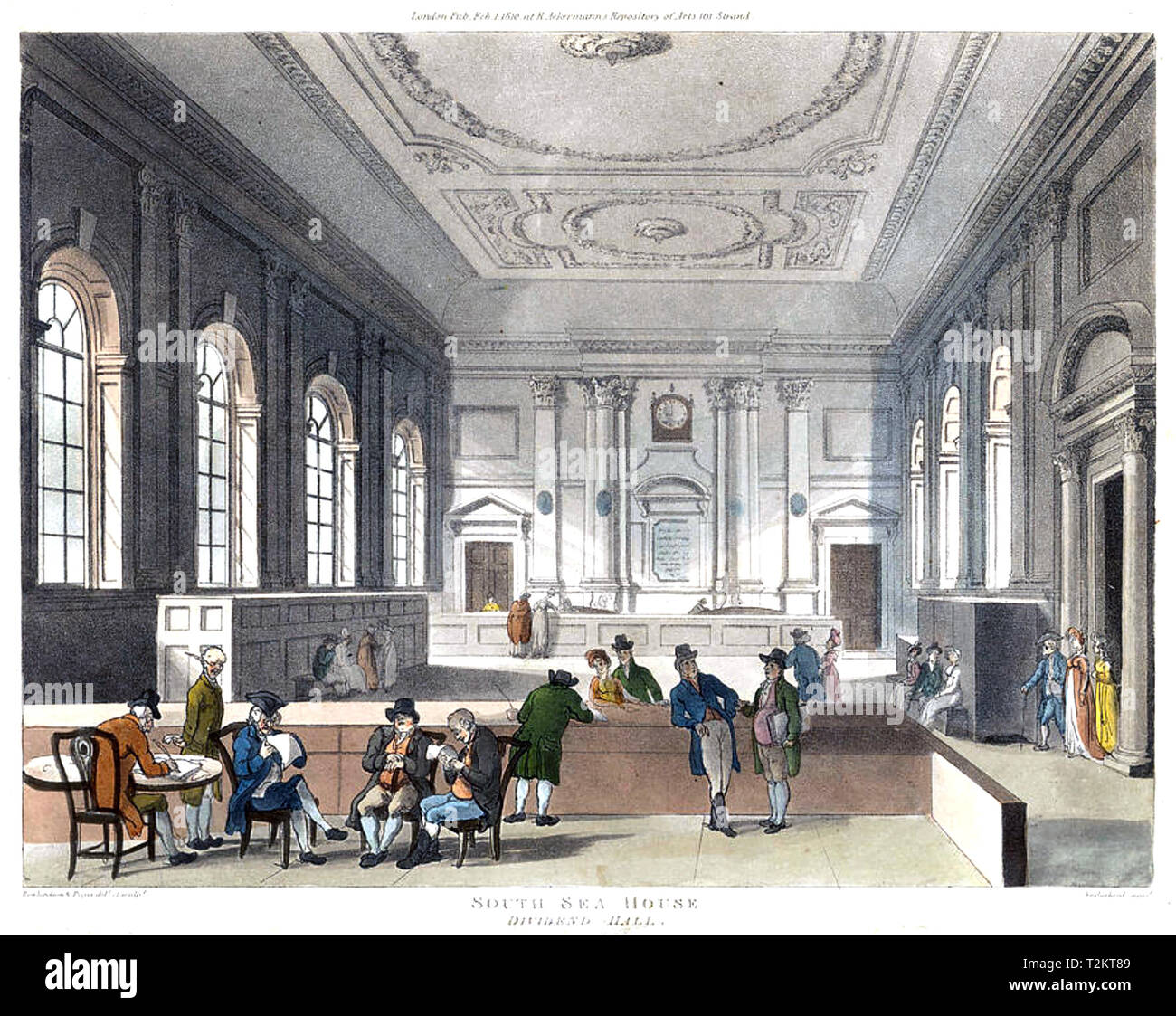 Dividende HALLE DER South Sea Company im Jahr 1810 Stockfoto