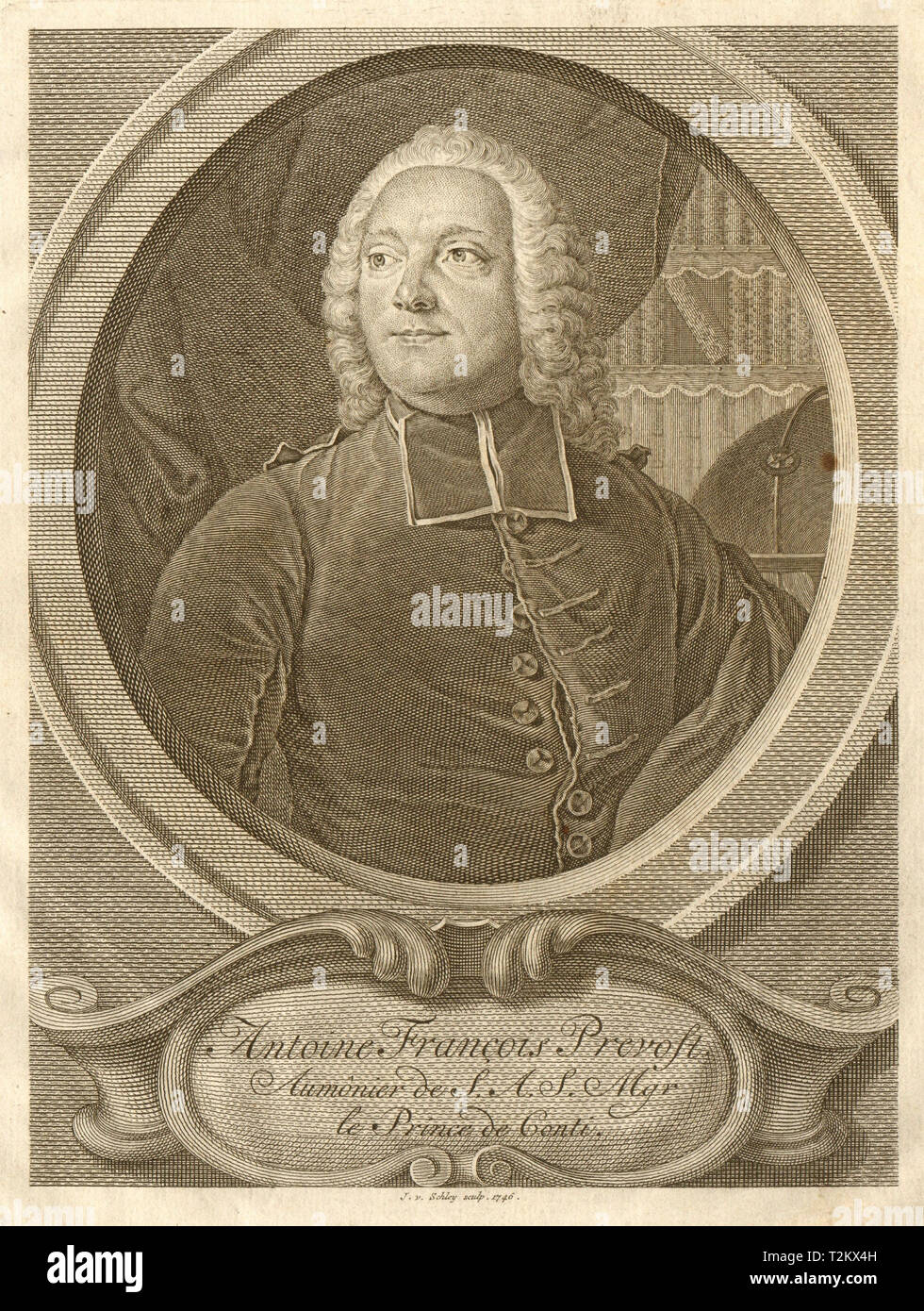 Antoine Francois, Abbé Prevost, Kaplan von Msgr prince de Conti. SCHLEY 1747 Stockfoto