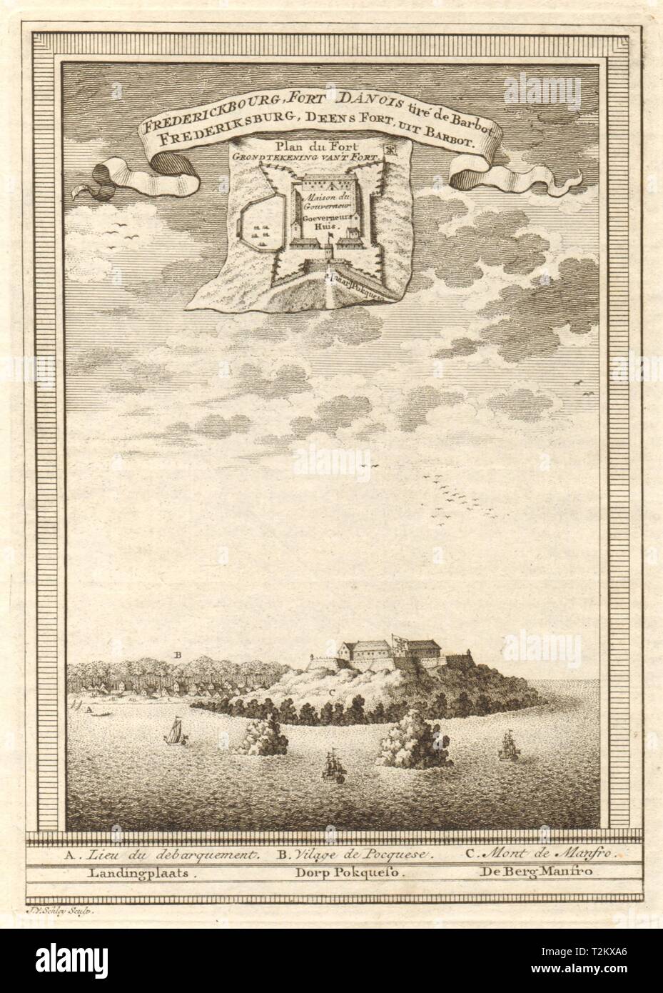Fort Frederiksborg (später Ft Royal), Amanful Hill, Cape Coast, Ghana SCHLEY 1747 Stockfoto