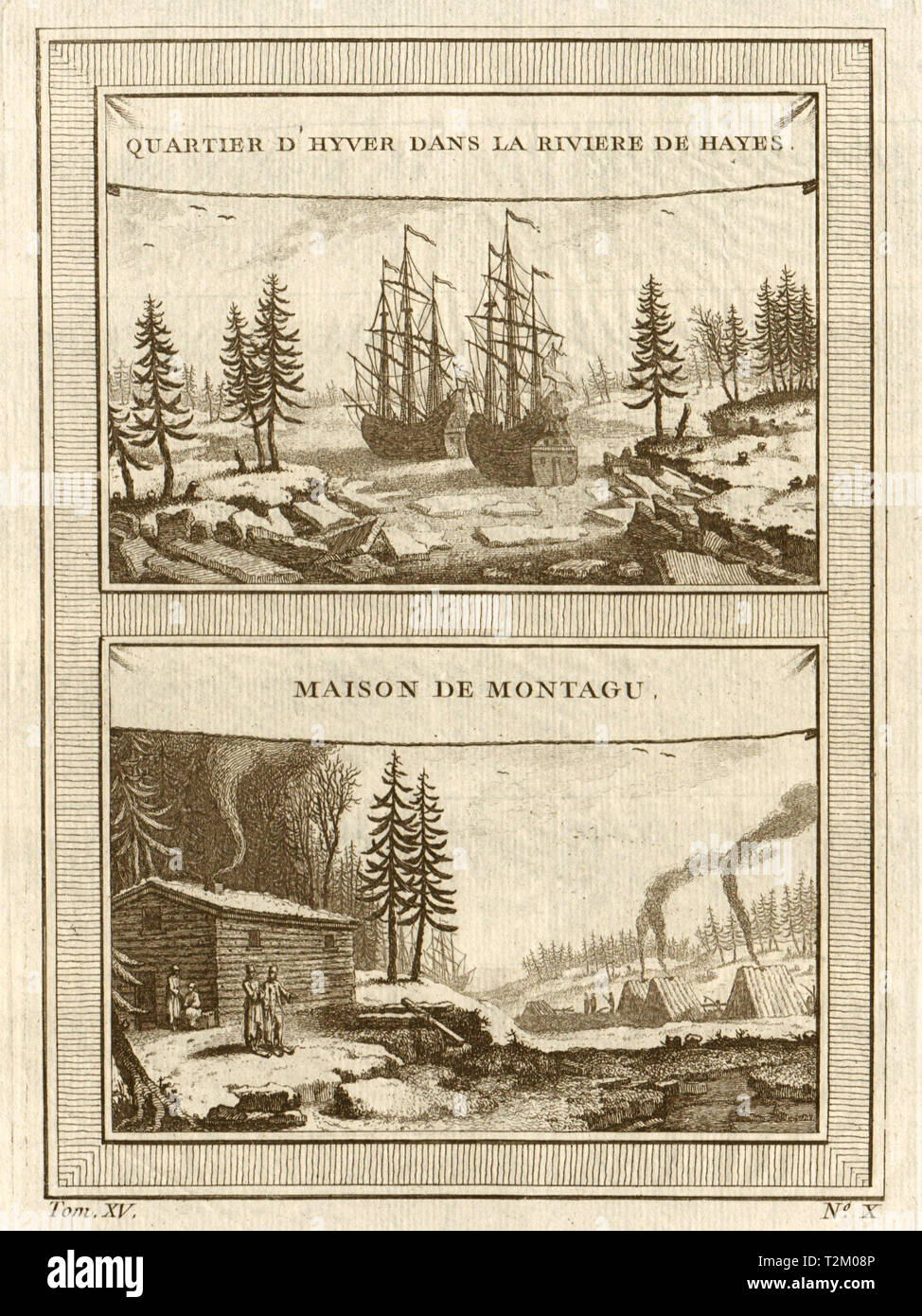 Henry Ellis Winter Quarters 1746, Hayes River & Montagu's House, der Hudson Bay 1759 Stockfoto