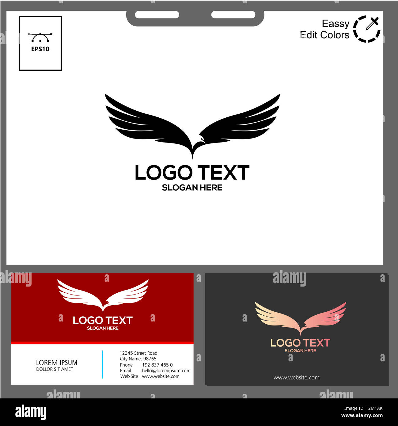 Black Eagle minimalistischen Branding, flayer, Banner, Emblem etc. Stockfoto